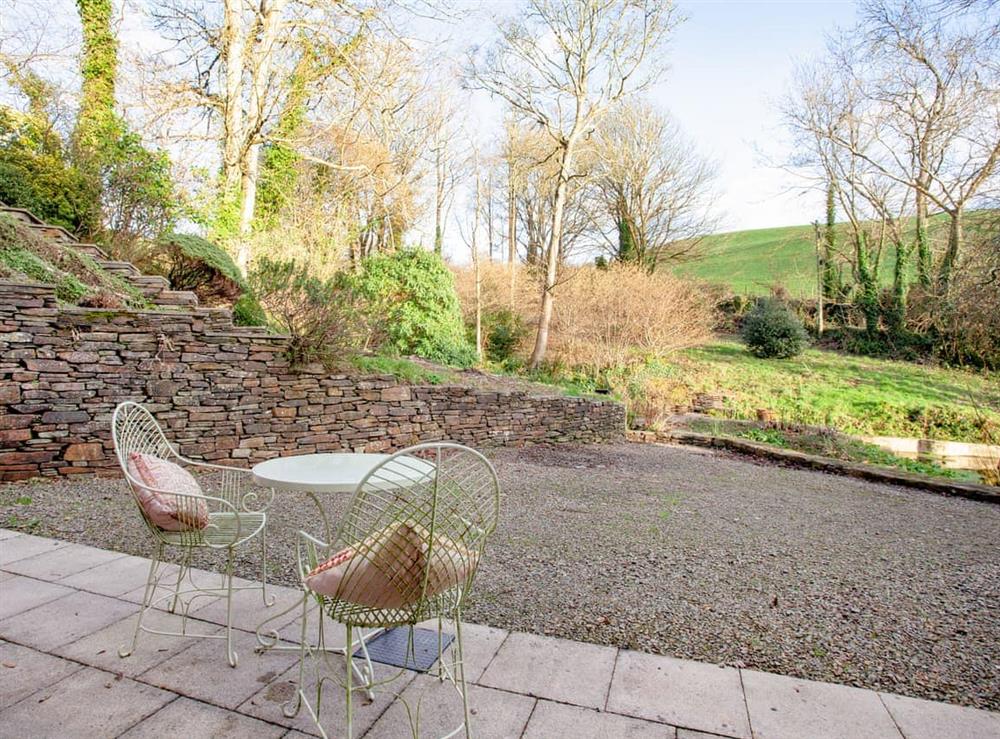 Outdoor area at The Studio at Grannys Well in Mixtow, near Fowey, Cornwall