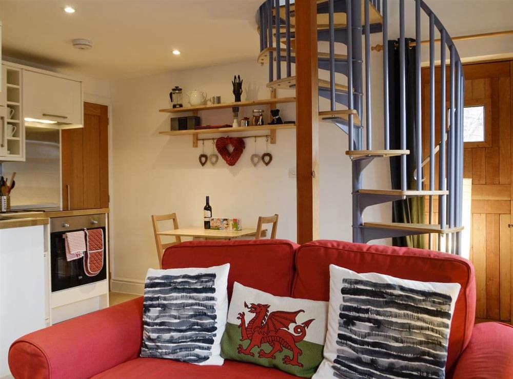 Open plan living space at The Studio in Brecon, Powys