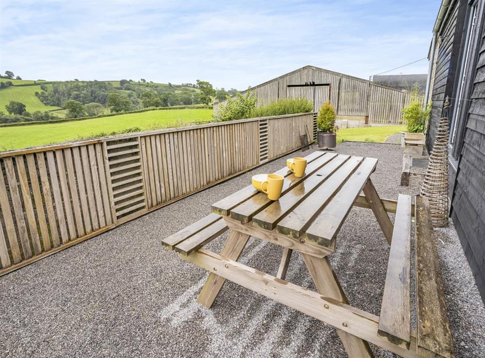 Sitting-out-area at The Studio in Capel Isaac, near Llandelio, Dyfed