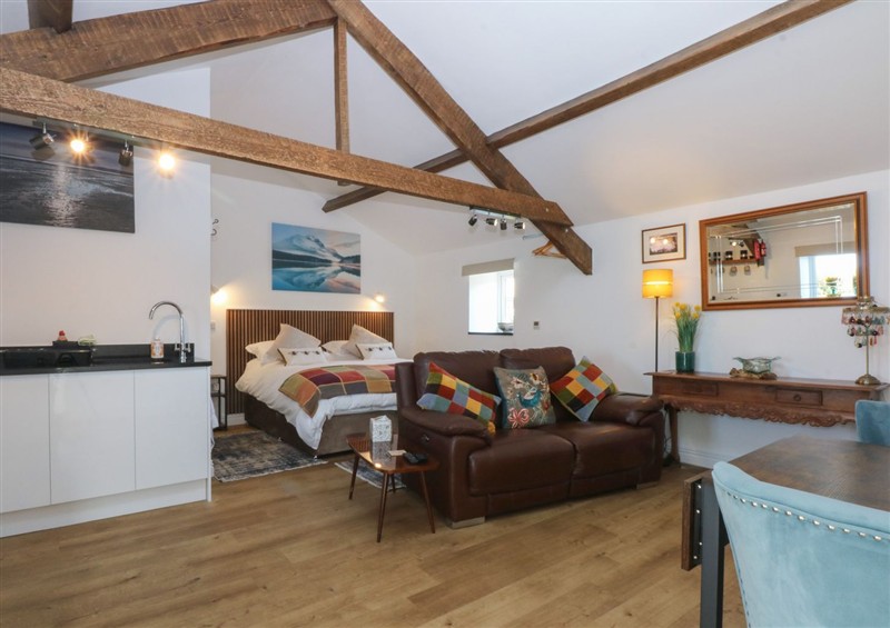 The living area at The Studio, near Bontnewydd