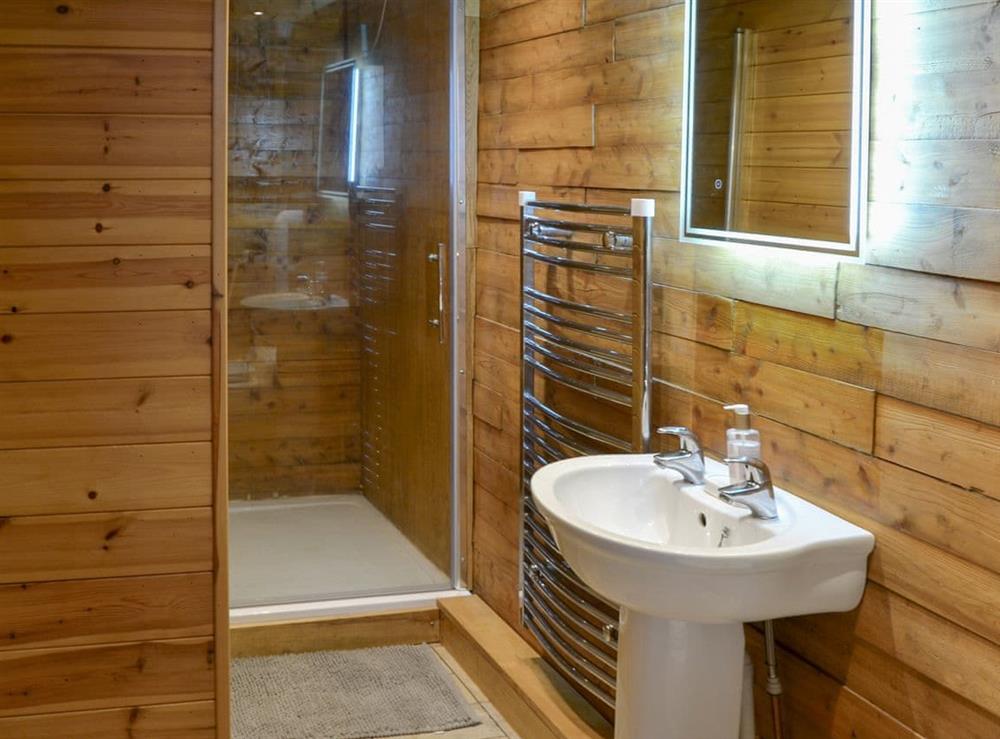 Shower room at The Sunset Cabin in Beccles, Suffolk