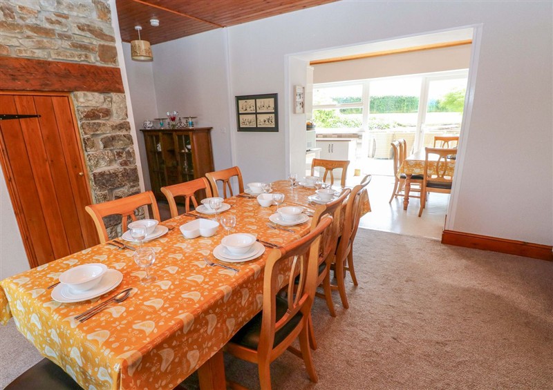 The dining area at The Sycamores, Llawhaden near Narberth