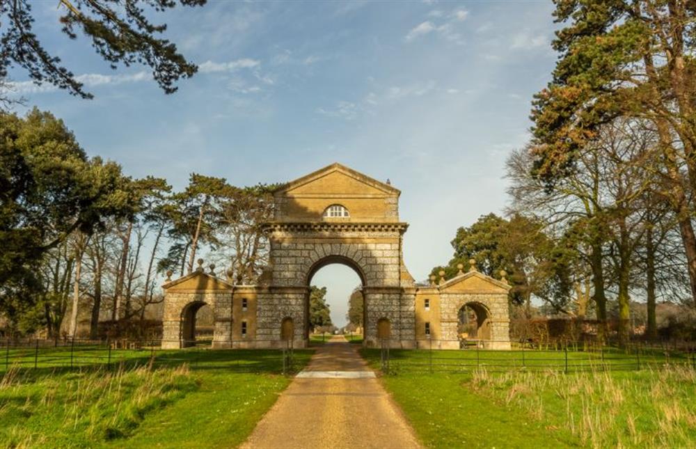 Nearby Triumphal Arch that leads to Holkham Park and Hall