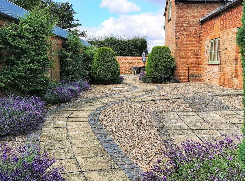 Attractive patio area at The Tack Room in Hareby, near Horncastle, Lincolnshire