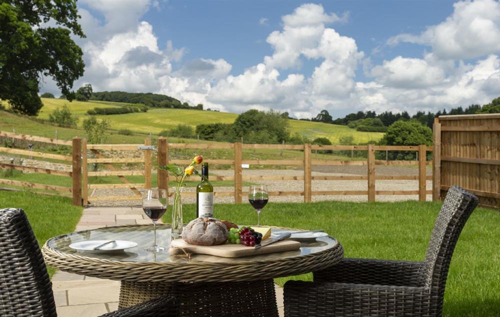 An idyllic spot to have evening drinks while taking in the view at The Timber Barn, Downton-on-the-Rock