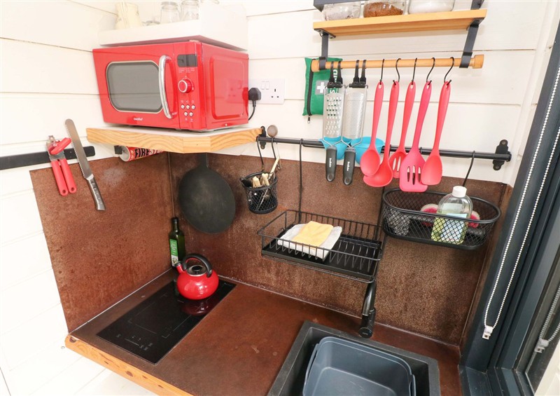 This is the kitchen at The Tiny House, Nine Wells near Solva