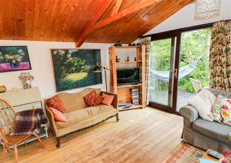 The living room at The Tree House, Nine Wells near Solva