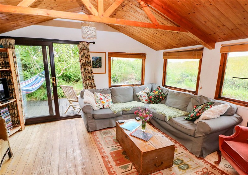 This is the living room at The Tree House, Nine Wells near Solva
