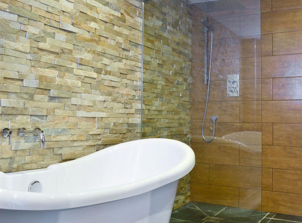 Separate shower area in luxury bathroom at The Vestry in near Whitland, Dyfed