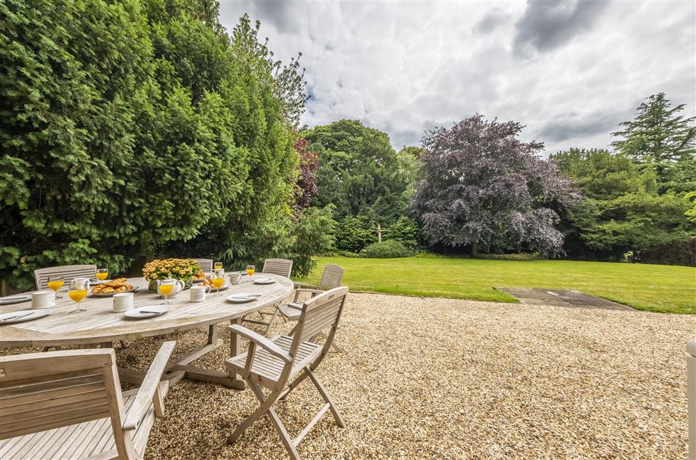 Charming garden views from the terrace at The Vicarage and Cottage, Great Limber