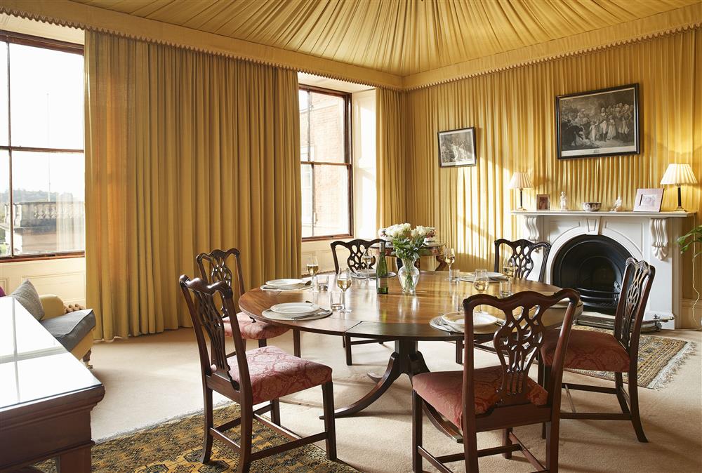 The tented dining room comfortably seating for six at The Victorian Wing,  Weston-under-Lizard, Shifnal