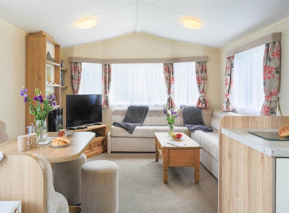 Open plan living space at The Villa at Youlditch Farm in Okehampton, Devon