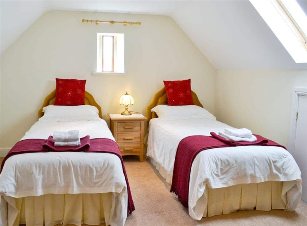 Twin bedroom at The Wagon House in Wellow, near Bath, Avon