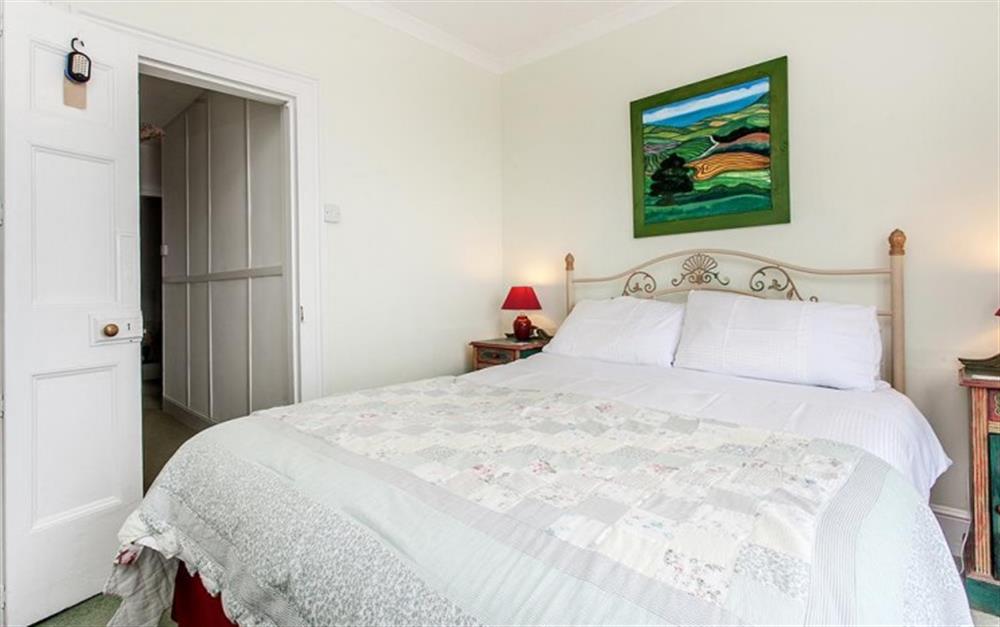  Bedroom 2 with a kingsize bed and sea views at The Walk in Lyme Regis