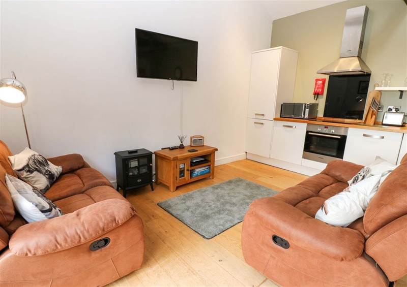 Relax in the living area at The Warren Barn, Kirkby Malzeard