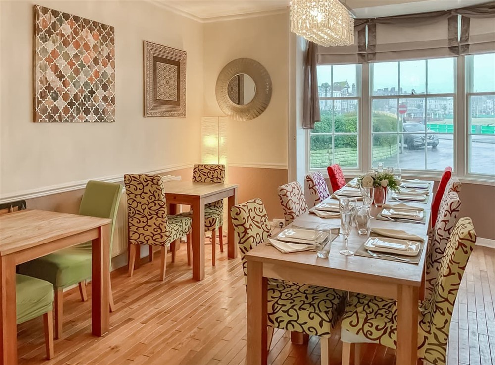 Dining room at The Warwick in Weymouth, Dorset