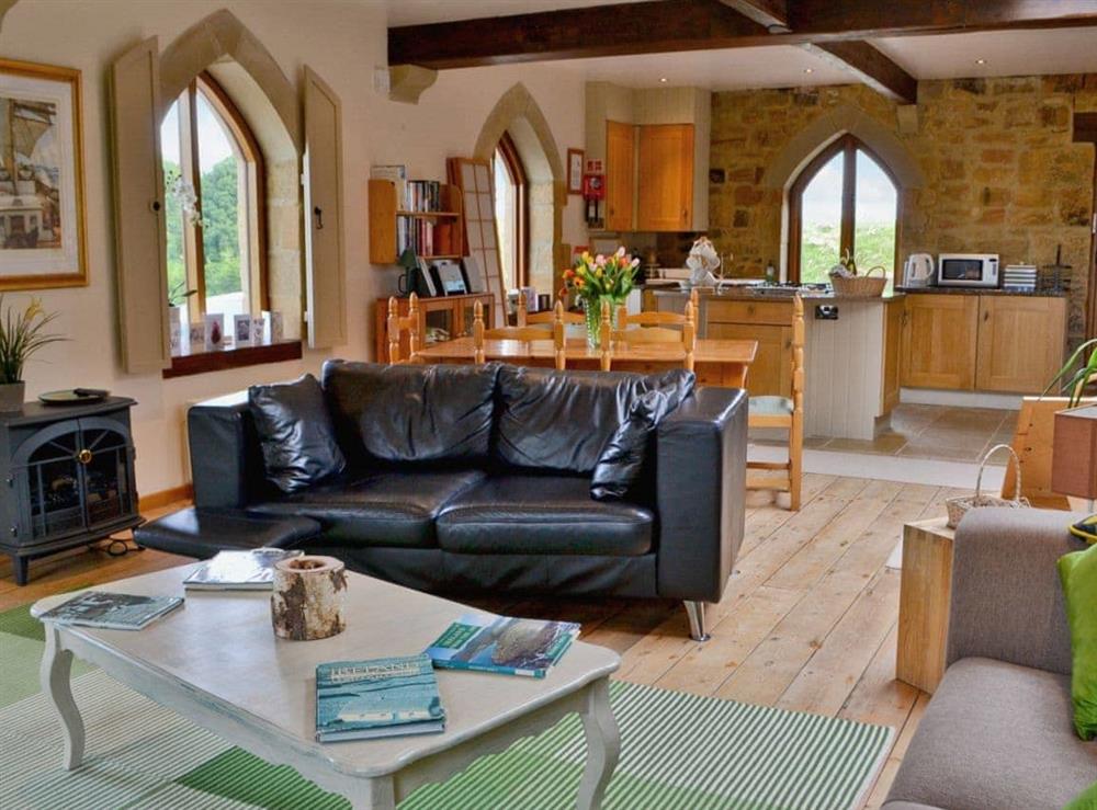 Sociable open plan living space at The Water Castle in Newton, Nr Corbridge, Northumberland., Great Britain