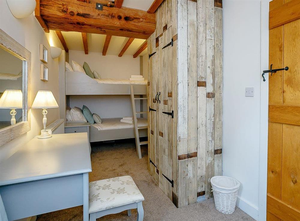 Cosy bunk bedroom at The Water Mill in Bradbourne, near Ashbourne, Derbyshire