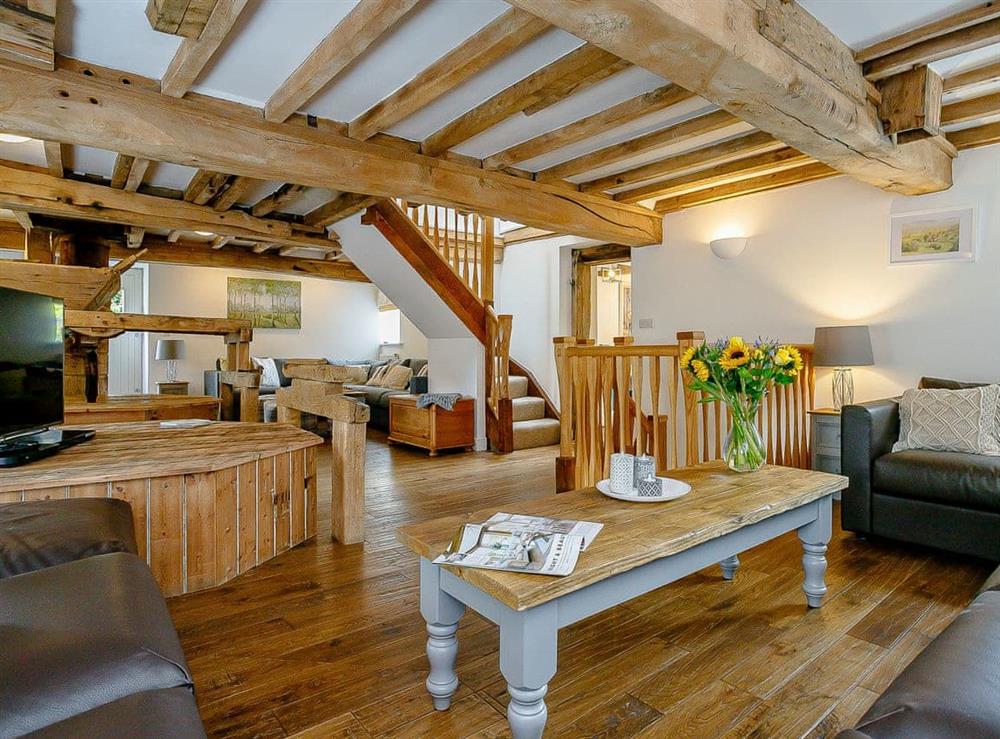 Lovingly converted living room at The Water Mill in Bradbourne, near Ashbourne, Derbyshire