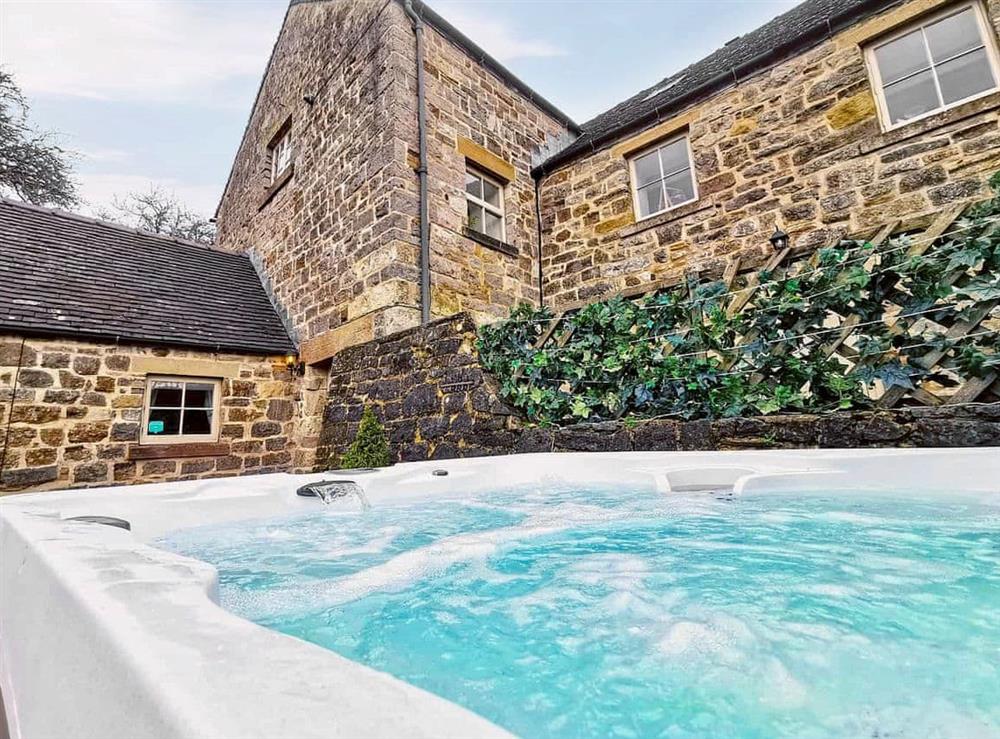 Relaxing hot tub at The Water Mill in Bradbourne, near Ashbourne, Derbyshire