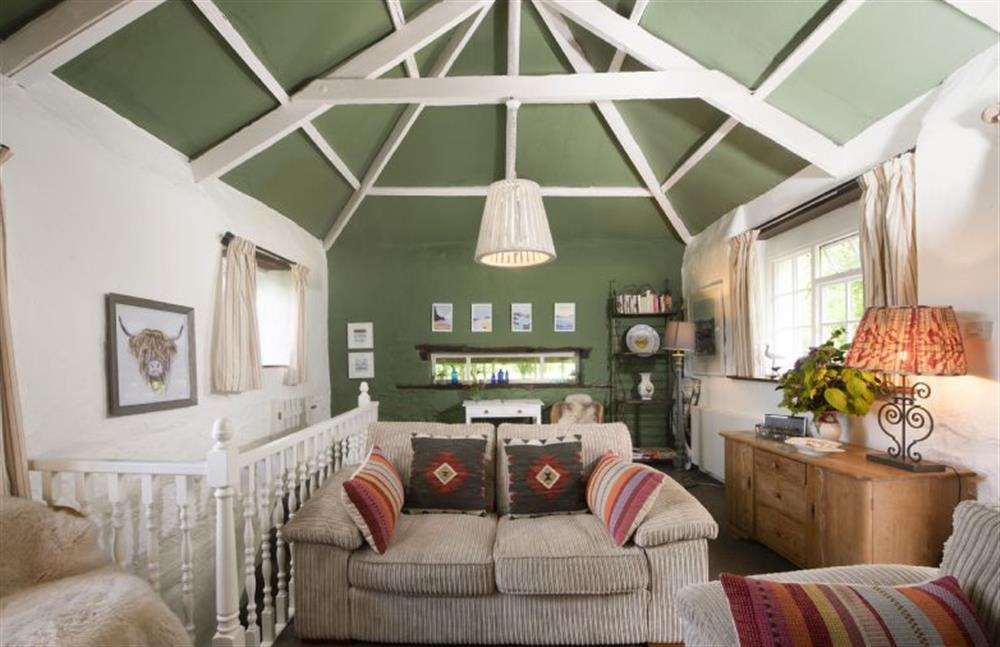 The exposed beams and calming colour pallete create a welcoming space