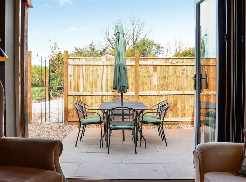 Outdoor eating area at The Watertower in Marlborough, Wiltshire
