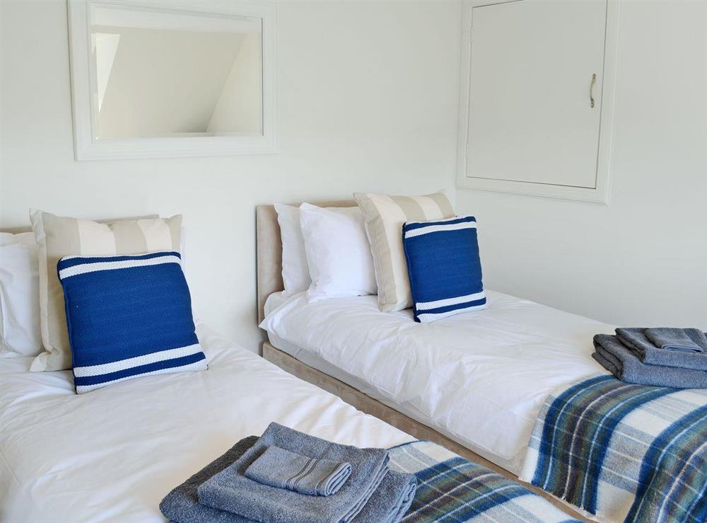 Cosy twin bedroom at The Wee Hoose in Linside, near Dornoch, Sutherland