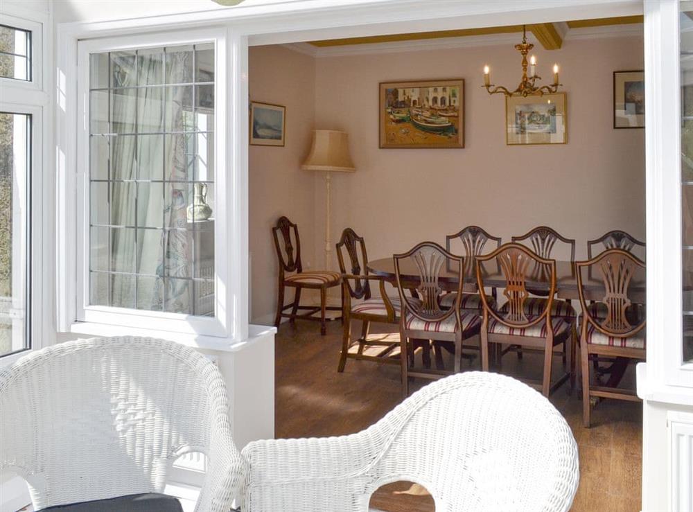 Conservatory adjoins the dining room at The Whins in Ganton, near Filey, North Yorkshire
