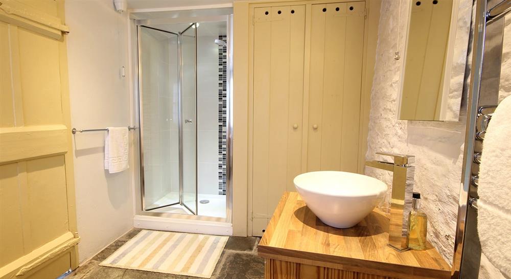 The utility and cloakroom at The White Cottage in Port Isaac, Cornwall