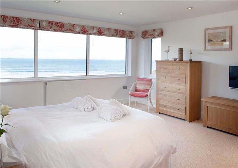 One of the 5 bedrooms at The White House, Polzeath