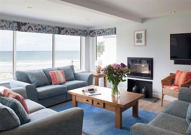 This is the living room at The White House, Polzeath