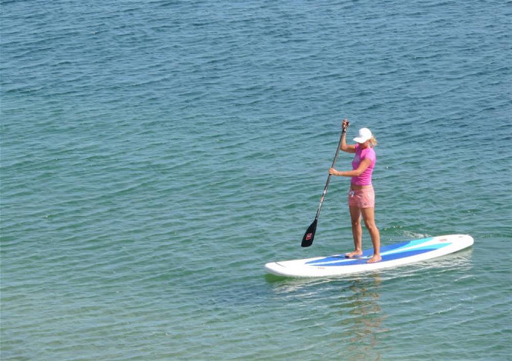 Paddle boarding off Torcross beach. at The White House in Torcross