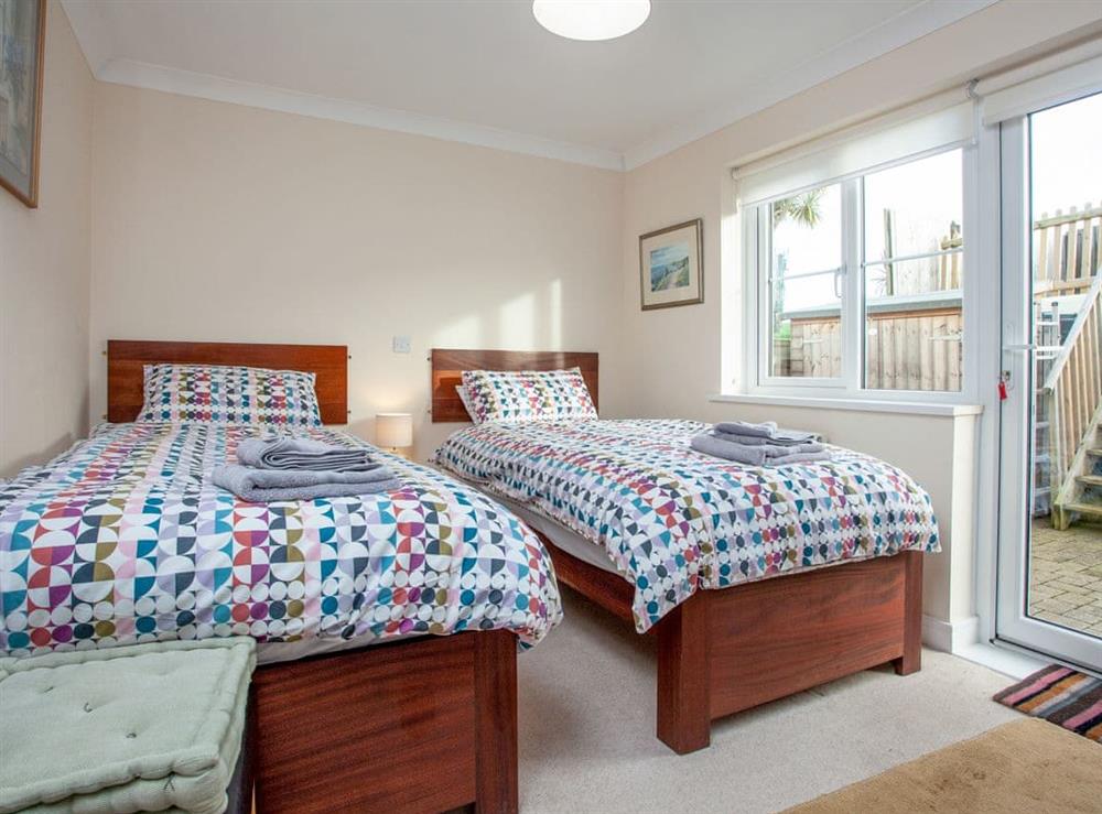 Twin bedroom at The White House in Treskinnick Cross, near Bude, Cornwall