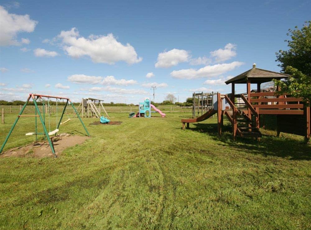 Children’s play area at The Willows in Ilston, Gower, Swansea., West Glamorgan