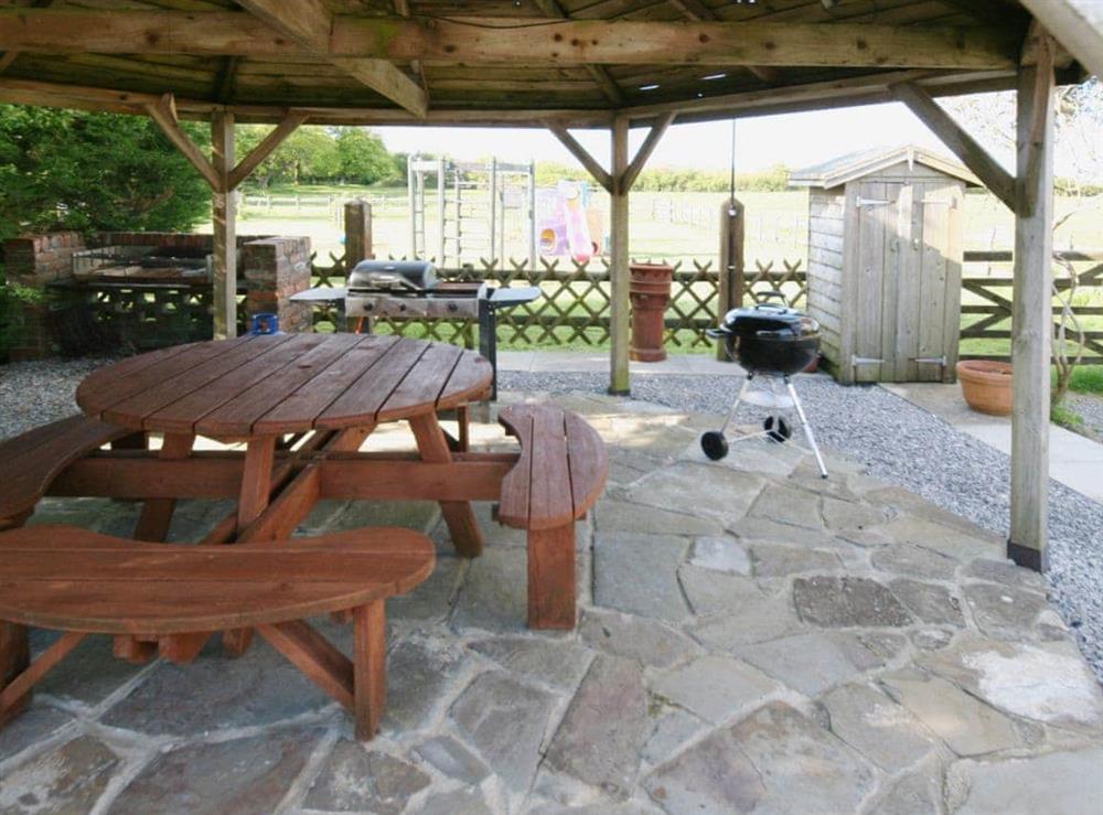 Sitting-out-area at The Willows in Ilston, Gower, Swansea., West Glamorgan