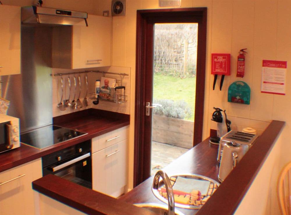 Kitchen at The Wooden Lodge in Upper Lye, near Presteigne, Herefordshire