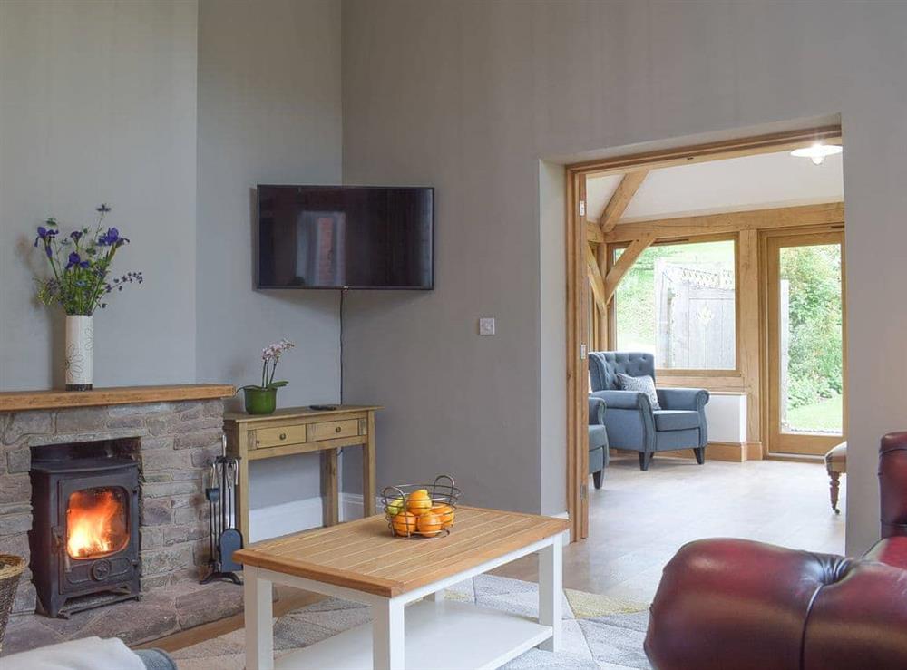 Living area at The Woodshed in Letton, Herefordshire