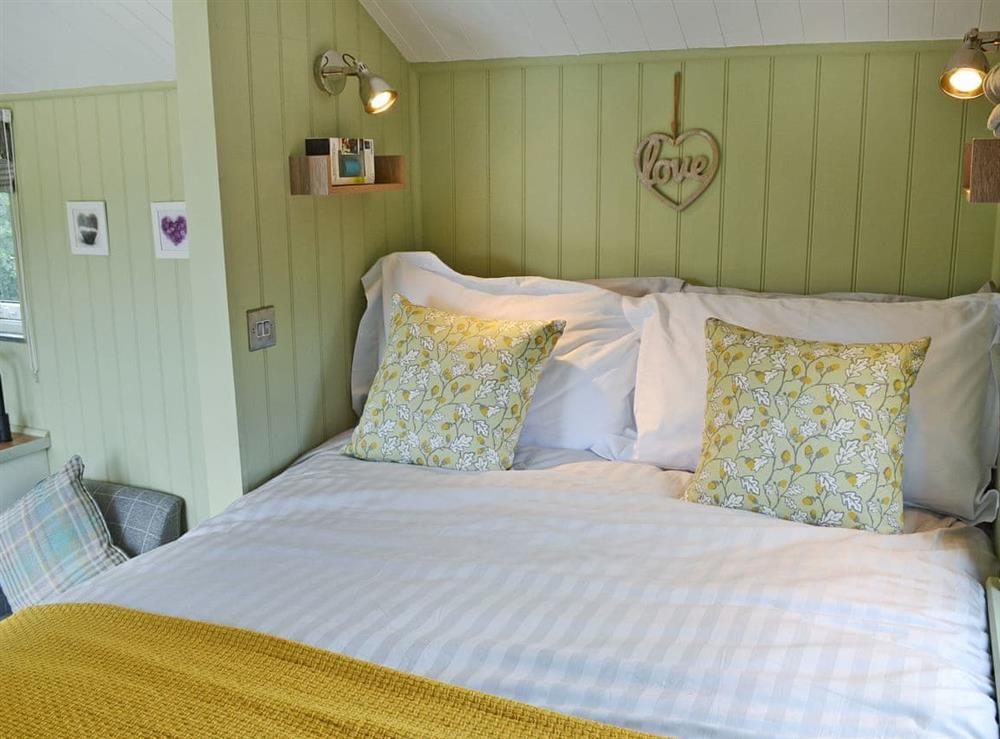 Comfortable bedroom area with double bed (photo 2) at The Wool Shed in Gorran, near St Austell, Cornwall