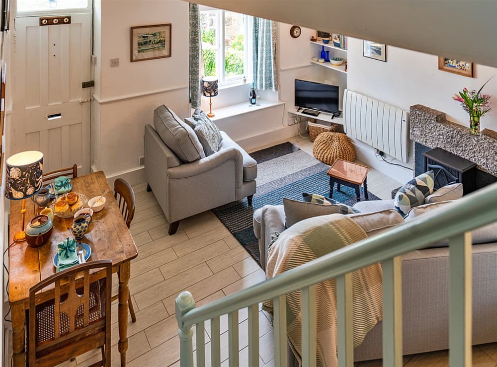 Open plan living space at The Wrens Nest in Mousehole and Newlyn, Cornwall