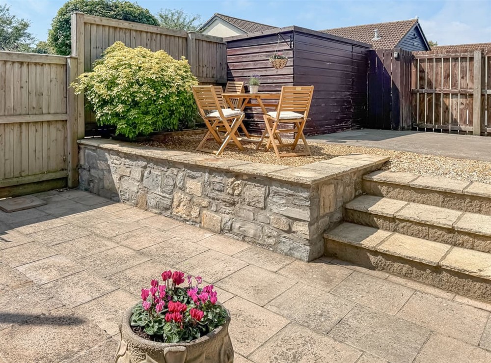 Sitting-out-area at The Wrens in Stoke St. Gregory, near Taunton, Somerset