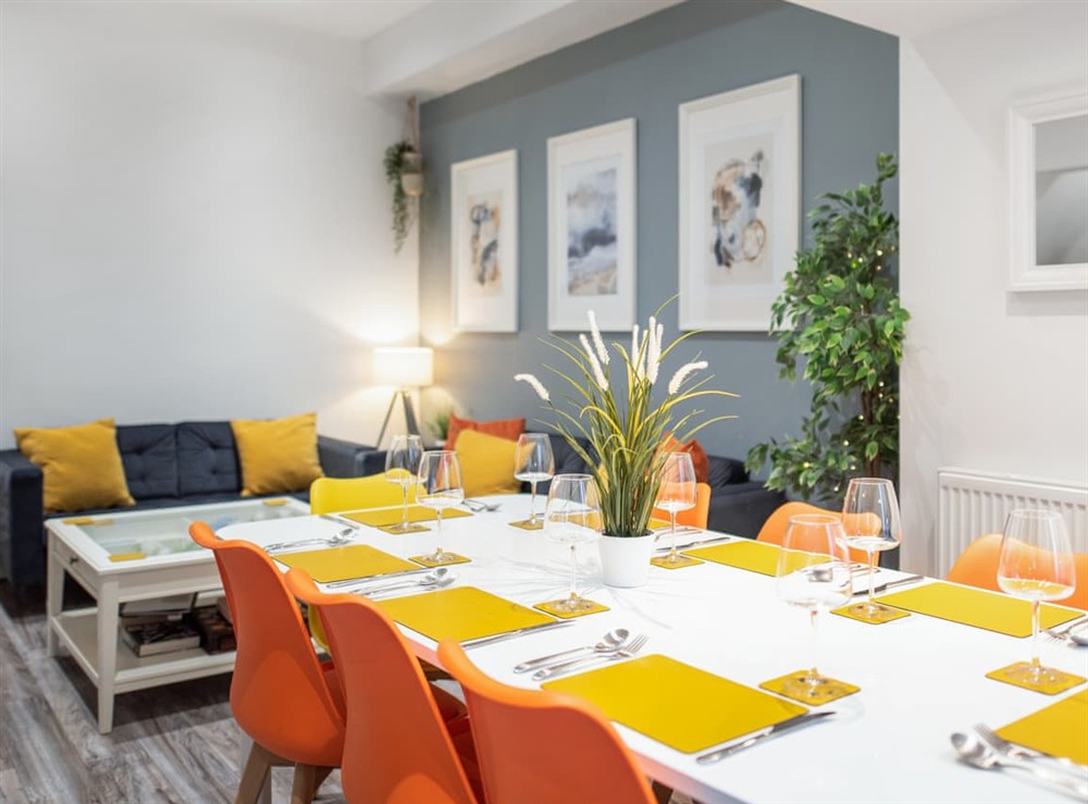 Open plan living space at This Charming House in Salford, Manchester, Lancashire