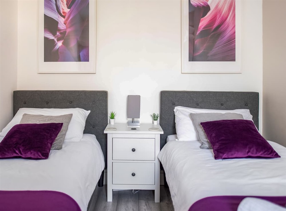 Twin bedroom at This Charming House in Salford, Manchester, Lancashire