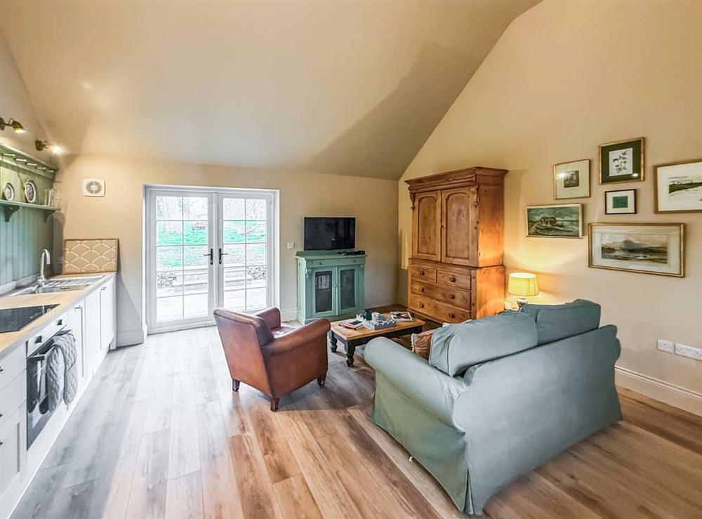 Living area at Thistle Cottage in Kirklington, near Bedale, North Yorkshire