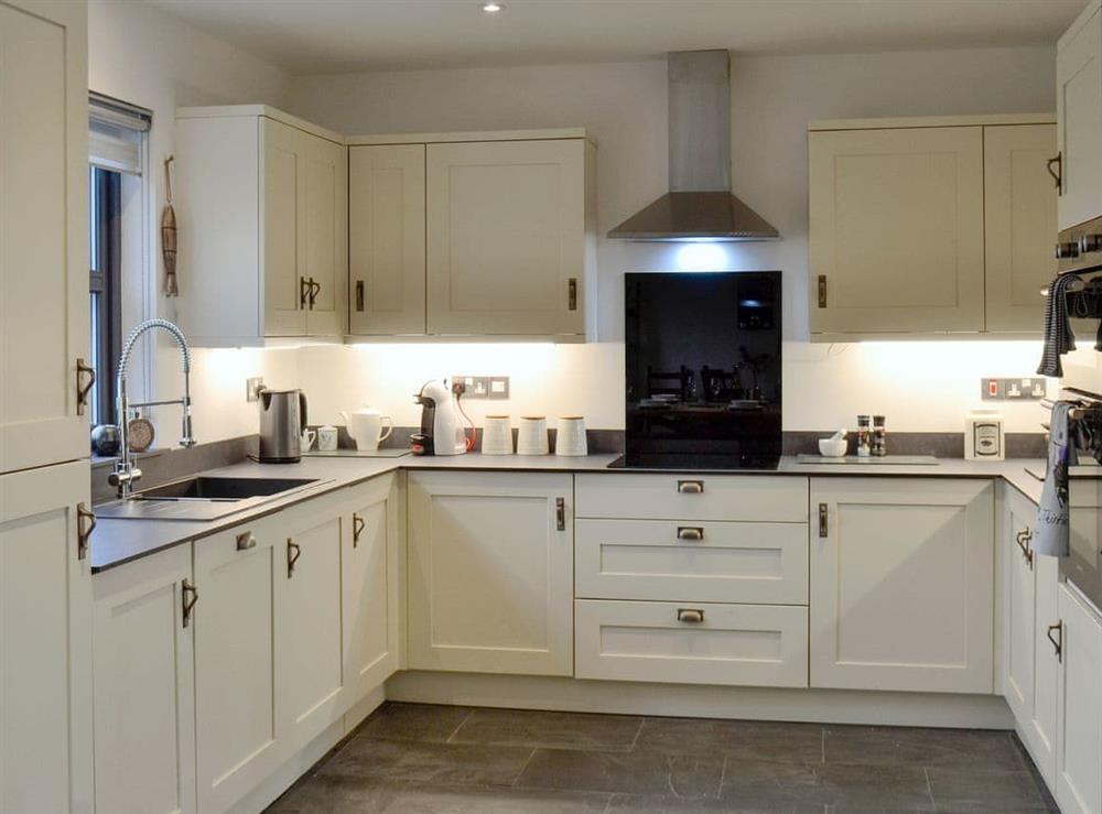 Large, well quipped kitchen area at Thistlebank in Banton, near Kilsyth, Lanarkshire