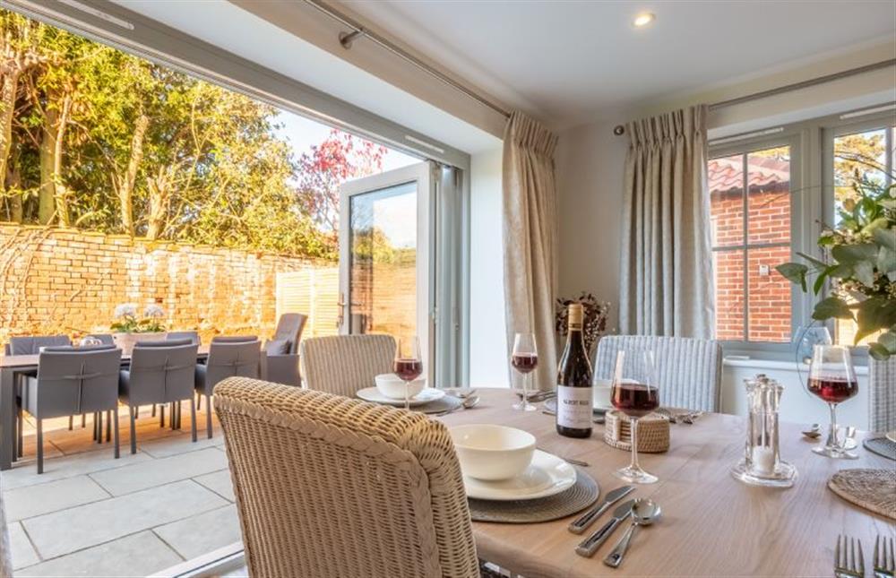 Ground floor: The dining area opens out onto patio area at Thistledown, Thornham near Hunstanton