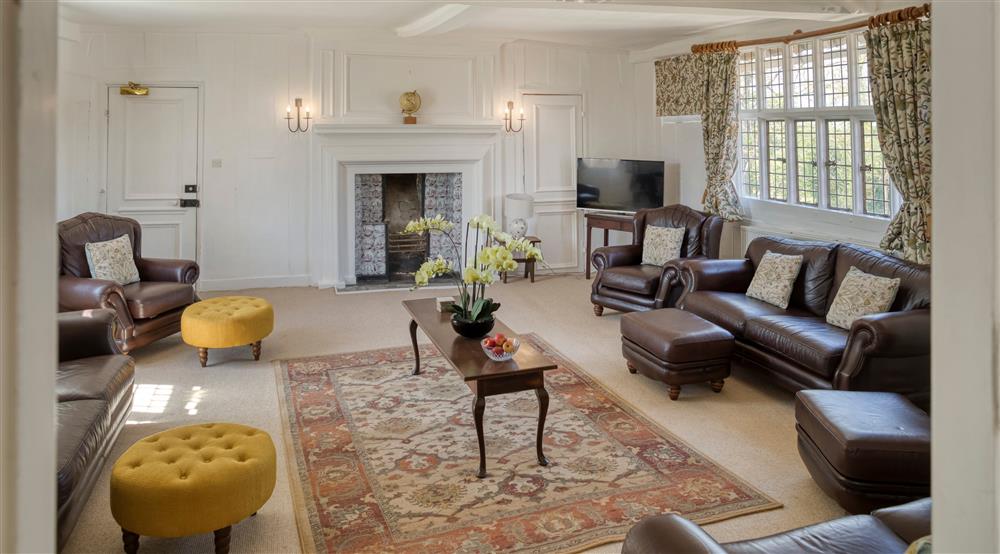 The first floor sitting room at Thorington Hall in Stoke By Nayland, Suffolk