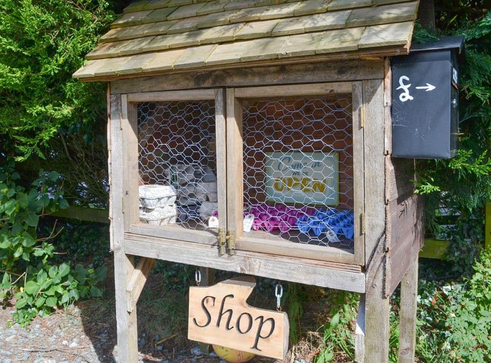 Provisions store with honesty box at Cedar, 