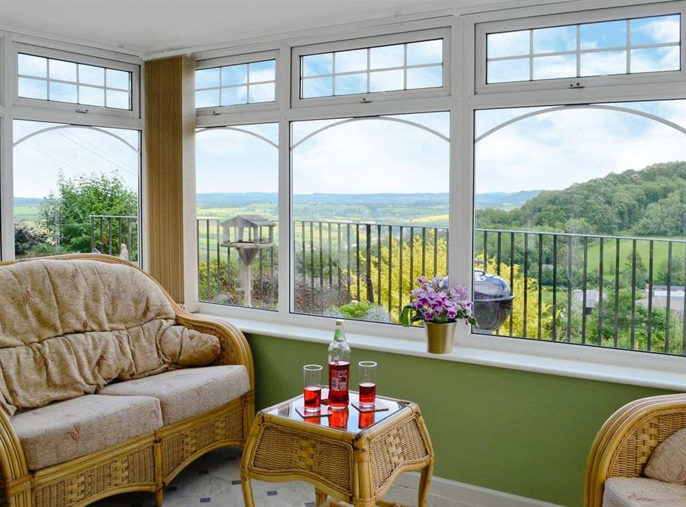 Conservatory with wonderful countryside views at Thornhill in Little Doward, near Whitchurch, Herefordshire