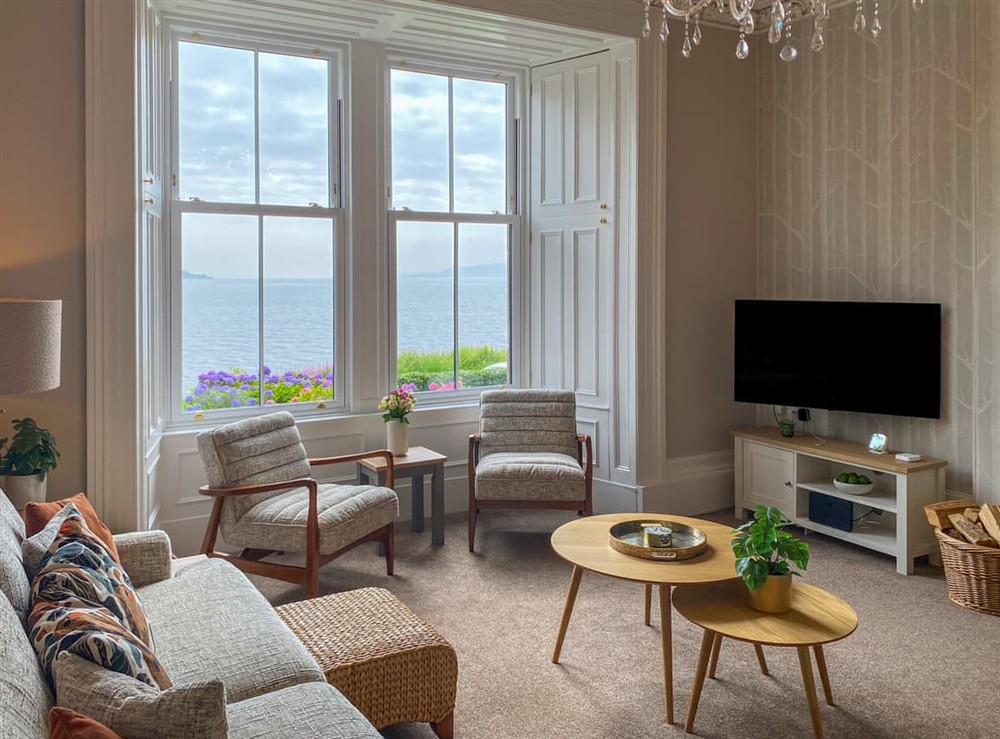 Living area at Thornlie in Blairemore, near Dunoon, Argyll