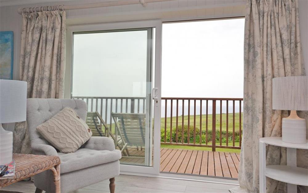 Patio doors with fabulous sea views at Thorpe Arnold Minor in Thurlestone